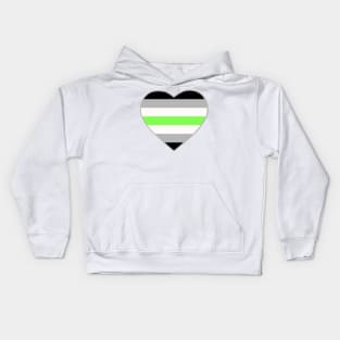 Pride Flag Heart Agender Kids Hoodie